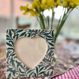 Valentines Picture Frame, William Morris Handcrafted Heart Photo Frame Willow Bough Floral Decor, Liberty Photo Frame - thumbnail 2
