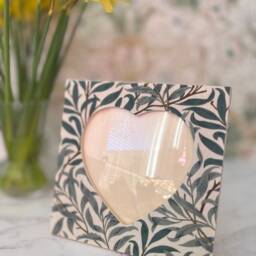 Valentines Picture Frame, William Morris Handcrafted Heart Photo Frame Willow Bough Floral Decor, Liberty Photo Frame - thumbnail 3