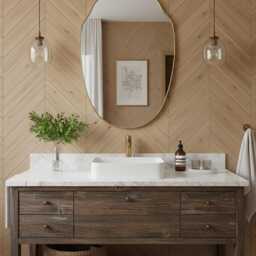 Asymmetrical Oval Brass Mirror - Modern Bathroom Wall Mirror, Organic Mirrors - thumbnail 3