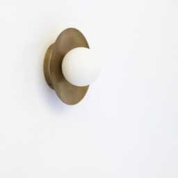 Brass Wall Sconce, Flush Mount Ceiling Light With Glass Shade, Ppq-4 - thumbnail 3