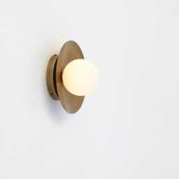 Brass Wall Sconce, Flush Mount Ceiling Light With Glass Shade, Ppq-4 - thumbnail 2