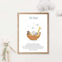 Baptism Poster Noah's Ark, Baptism Poster, For Baptism, Gift Godchild, Personalized, Decoration Boys - thumbnail 3