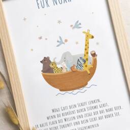 Baptism Poster Noah's Ark, Baptism Poster, For Baptism, Gift Godchild, Personalized, Decoration Boys - thumbnail 2