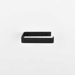 Black Steel Toilet Roll Holder - Minimalist Industrial Bathroom Hardware - thumbnail 2