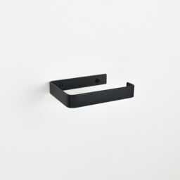 Black Steel Toilet Roll Holder - Minimalist Industrial Bathroom Hardware - thumbnail 3