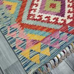 Heritage Tribal Rug, Handmade Artisan Afghan Turkish Scandinavian Navajo Bohemian Flatweave Wool Multicolour Kilim Rug 128x79 cm - thumbnail 2