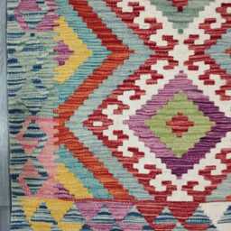 Heritage Tribal Rug, Handmade Artisan Afghan Turkish Scandinavian Navajo Bohemian Flatweave Wool Multicolour Kilim Rug 128x79 cm - thumbnail 4