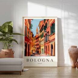 Bologna Italy Travel Poster Vibrant Italian City Art - thumbnail 2