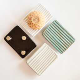 Ceramic Soap Dish Handmade Kitchen Gift For Her Bathroom Decor Stoneware Bar Holder Accessories Tray - thumbnail 2