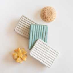 Ceramic Soap Dish Handmade Kitchen Gift For Her Bathroom Decor Stoneware Bar Holder Accessories Tray - thumbnail 3