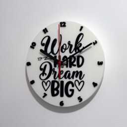 Work Hard Dream Big Sayings Quote Clock Wall Mounted Colourful - thumbnail 3