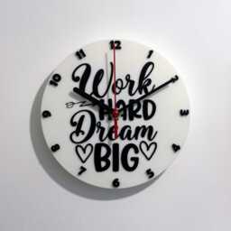 Work Hard Dream Big Sayings Quote Clock Wall Mounted Colourful - thumbnail 4