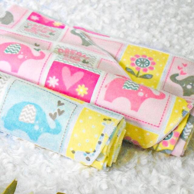 Dream Big Patchwork Elephant Soft Cotton Flannel Baby Swaddle Blanket - image 1
