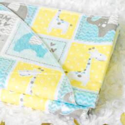 Dream Big Patchwork Elephant Soft Cotton Flannel Baby Swaddle Blanket - thumbnail 4