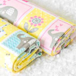 Dream Big Patchwork Elephant Soft Cotton Flannel Baby Swaddle Blanket - thumbnail 3