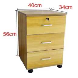 Modern Wooden Bedside Table Nightstand 3 Drawer Storage Side Bedroom Decor Furniture - thumbnail 4