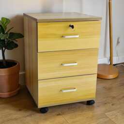 Modern Wooden Bedside Table Nightstand 3 Drawer Storage Side Bedroom Decor Furniture - thumbnail 3