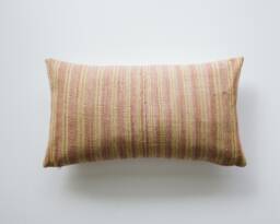 Woven Terracotta Striped Lumbar Pillow Cover 12 X 20, Decorative Cover, Minimal Home Decor, Yellow Pillow, Girls Room