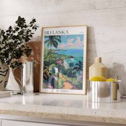 Sri Lanka Travel Poster Tropical Beach, Asian Wall Art - thumbnail 2