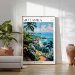 Sri Lanka Travel Poster Tropical Beach, Asian Wall Art - thumbnail 3