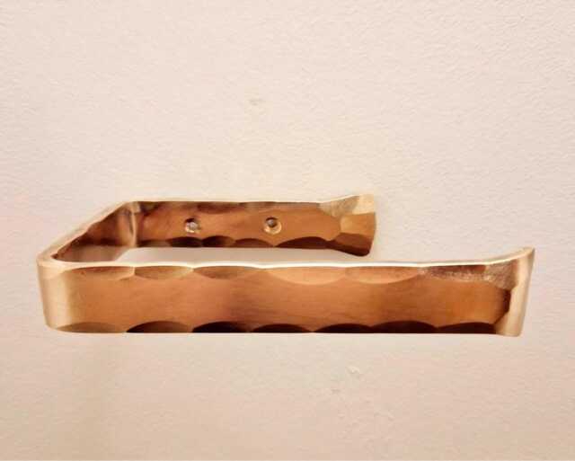 Hand Forged Copper Toilet Roll Holder - Brushed Finish~Bathroom Loo Roll~ Antique Bronze Artizan Made - image 1