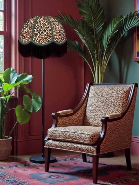 Traditional Handmade Leopard Print Floor Standard Lampshade Bedside Lamps Table Lamp Shades Ceiling Light Pendants - image 1