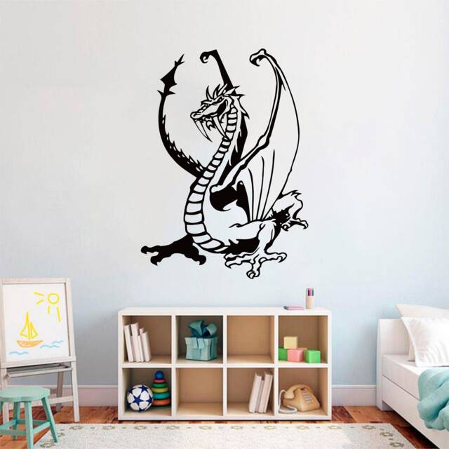 Dragon Dinosaur Sticker, Vinyl Wall Art Sticker, Transfer, Mural, Stencil, Easy To Apply, Instructions Included, Matt Finish - image 1