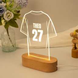Personalised Football Shirt Night Light, Boys Room Nursery Light, Boy Gift, Baby Girl Gift, Childs Light, Birthday Gifts For Kids, Football Gift - thumbnail 3