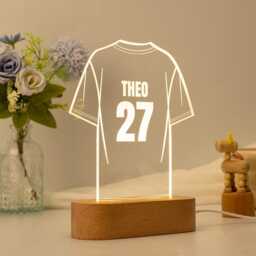 Personalised Football Shirt Night Light, Boys Room Nursery Light, Boy Gift, Baby Girl Gift, Childs Light, Birthday Gifts For Kids, Football Gift - thumbnail 2
