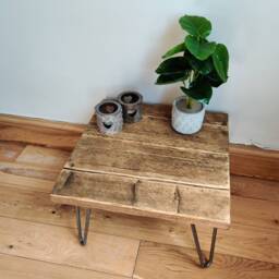 Rustic Side Table, With Steel Hairpin Legs - 45 X 45cm - thumbnail 3