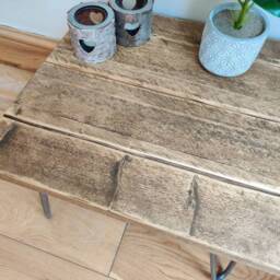 Rustic Side Table, With Steel Hairpin Legs - 45 X 45cm - thumbnail 2