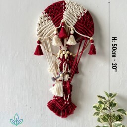 Macrame Hot Air Balloon For Bedroom Decoration, Custom Macrame Balloon, Baby Gift, Gift Friend, Nursery Decoration - thumbnail 3