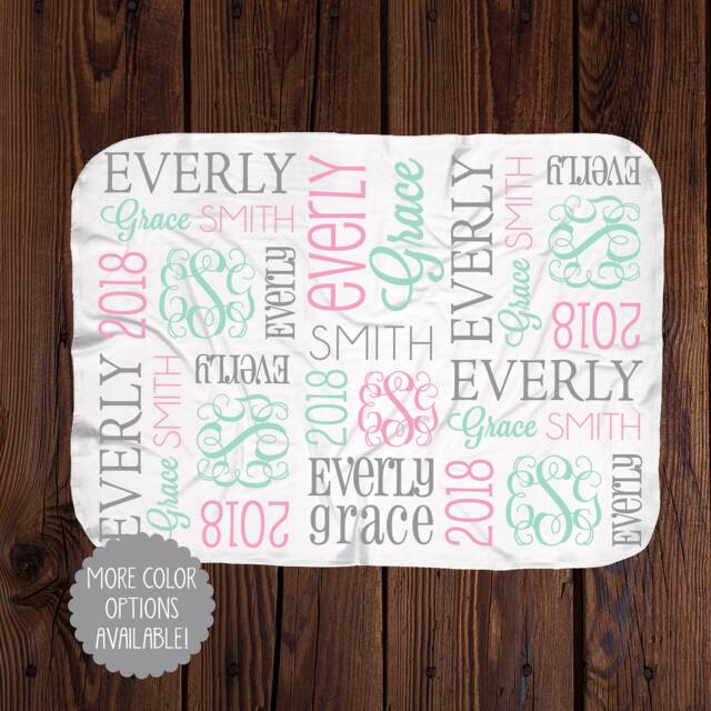 Personalized Name Blanket - Girl Baby Minky Or Swaddle - image 1