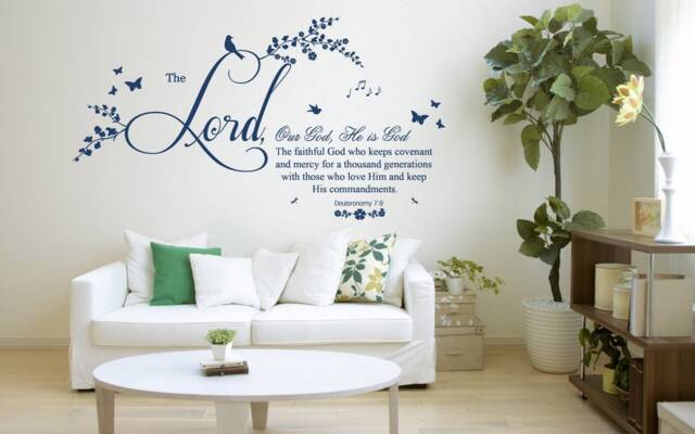 Deuteronomy 7 V 9, Christian Bible Verse Quote Vinyl Wall Art Sticker Decal Mural. Home, Wall. Church, School Decor - image 1