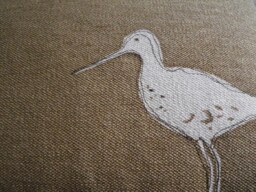 Hand Printed Wading Bird Cushion Cover - thumbnail 1