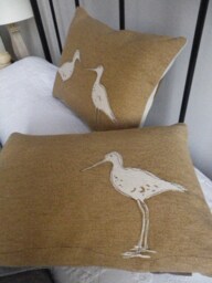 Hand Printed Wading Bird Cushion Cover - thumbnail 3