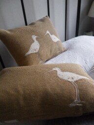 Hand Printed Wading Bird Cushion Cover - thumbnail 4