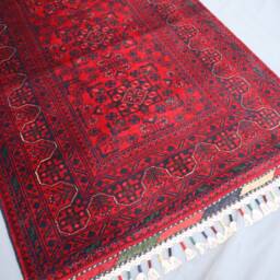 Red 3x20 Ft Long Runner Rug, Afghan Hand Knotted Veg Dyes Wool Tribal Bukhara Oriental Stairs Runner, Hallway Rug - thumbnail 3