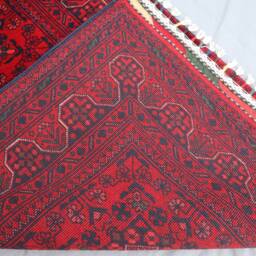 Red 3x20 Ft Long Runner Rug, Afghan Hand Knotted Veg Dyes Wool Tribal Bukhara Oriental Stairs Runner, Hallway Rug - thumbnail 4
