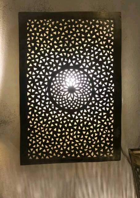 Moroccan Wall Light Handmade Brass Sconce, Antique Finish - image 1