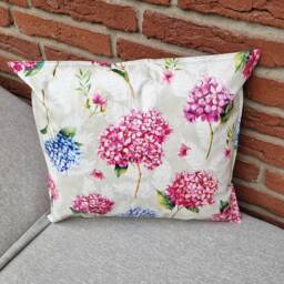 Outdoor Cushions - Made Of Oilcloth Hydrangea Pattern The New Classic For Home & Garden Decoration in Three Different Sizes - thumbnail 3