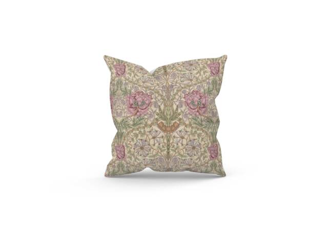 Handmade William Morris Honeysuckle Rose Cushion, Filled Modern Home Decor - image 1