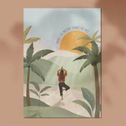 Yoga Pose Art Print, Mindful Art, Room Decor, Inhale The Present Exhale Past Gift For Teachers, Mantra Poster - thumbnail 3