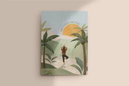 Yoga Pose Art Print, Mindful Art, Room Decor, Inhale The Present Exhale Past Gift For Teachers, Mantra Poster - thumbnail 1