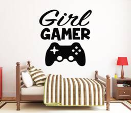 Gamer Wall Decal Video Game Controller Sticker, Gaming Room Decor Vg033 - thumbnail 1