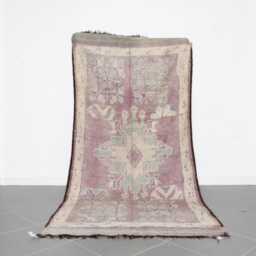 Vintage Lilac Moroccan Rug Hand-Knotted Berber Wool Runner - 10.3x3.8 Ft - thumbnail 1