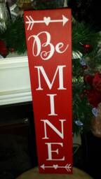 Be Mine Wood Sign Valentine's Day Decoration Large Vertical Wall Hanging Rustic Primitive Farm Decor Love Gift Heart Arrow