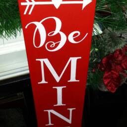 Be Mine Wood Sign Valentine's Day Decoration Large Vertical Wall Hanging Rustic Primitive Farm Decor Love Gift Heart Arrow - thumbnail 3