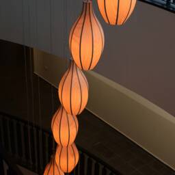 Artistic Wood Veneer Pendant Lamp - Hanging Light Fixtures Set Drop 63 Pendant - thumbnail 2