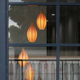 Artistic Wood Veneer Pendant Lamp - Hanging Light Fixtures Set Drop 63 Pendant - thumbnail 3
